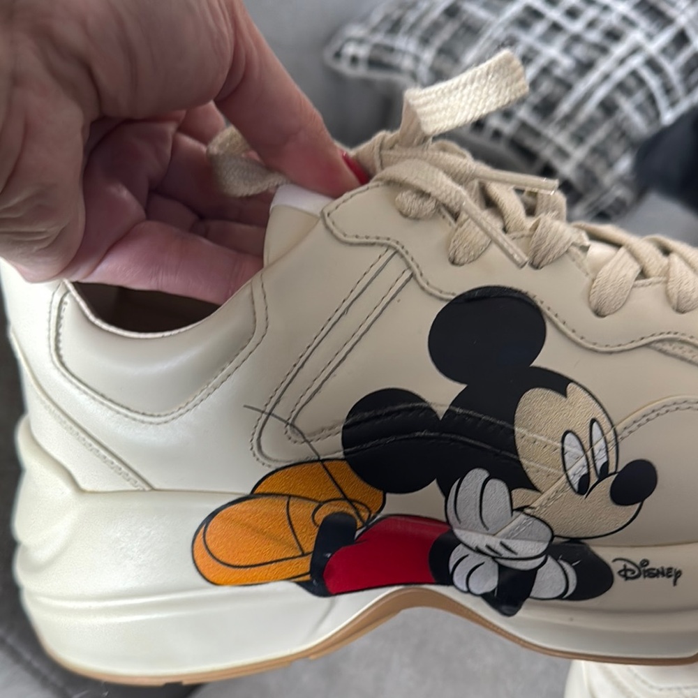 NWOB Gucci Cream Mickey Mouse Sneakers - Picture 12 of 17
